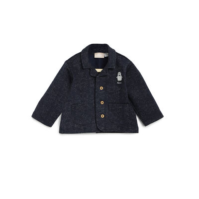 Boys Dark Blue Solid Jacket